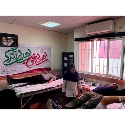 استقرار اکیپ سیار انتقال خون در واحد HSE شرکت عملیات غیرصنعتی ماهشهر 3